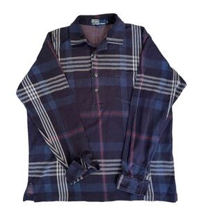 Ralph Lauren Navy and Red Plaid Button Down Shirt